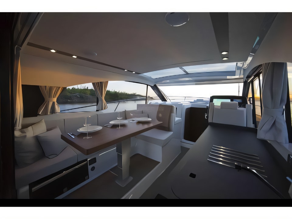 Interior of Grandezza 37 CA motoryacht with 2 cabins Croatia yacht charter