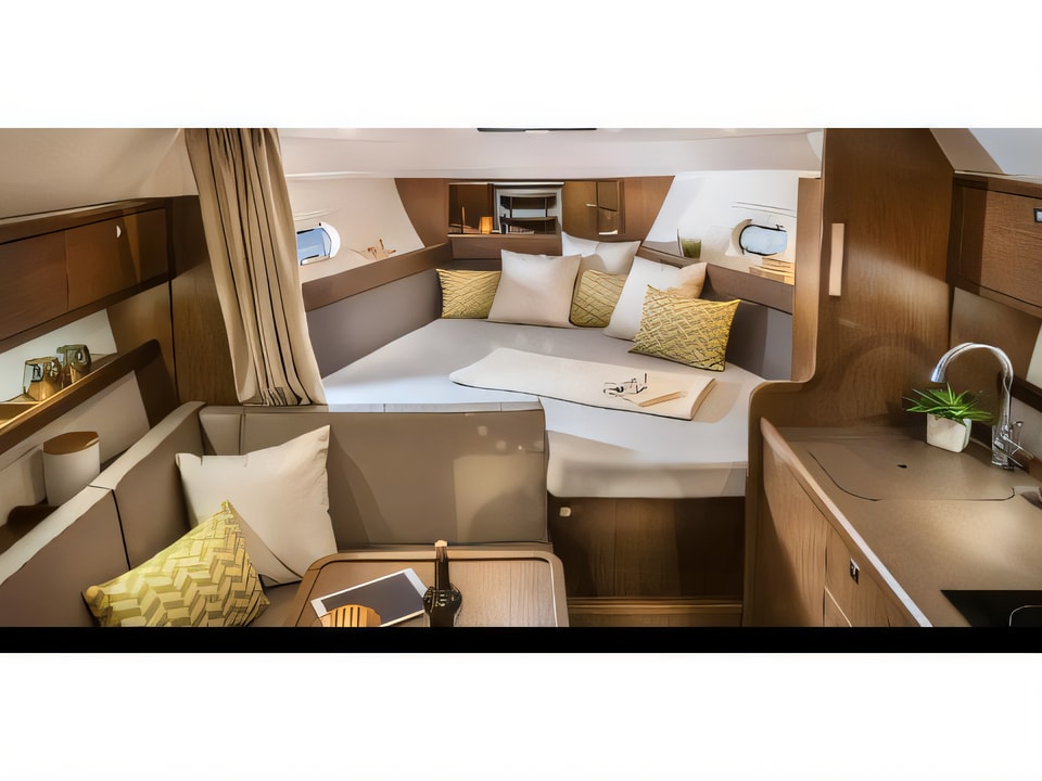 Interior of Bavaria S32 Open motor boat with 2 cabins Croatia yacht charter