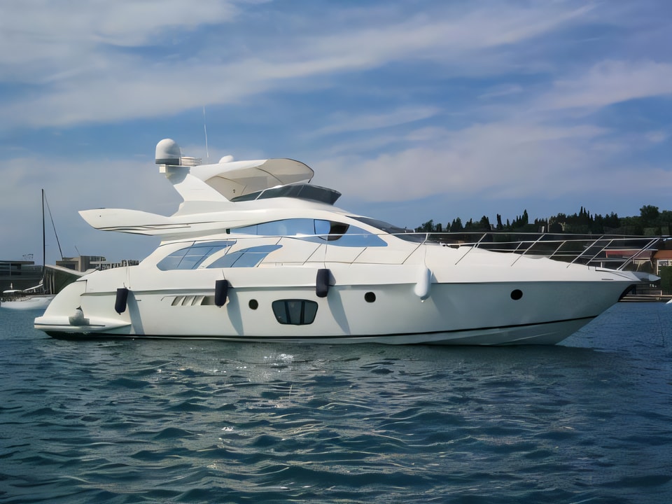 Exterior overview of Azimut 55 Evolution motoryacht for charter from Seget Donji Marina Baotic in the Split sailing area Croatia