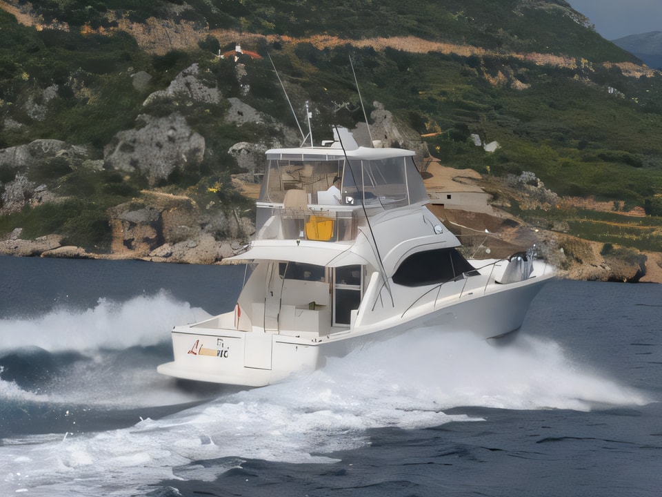 Exterior overview of Riviera 42 motoryacht for charter from Split Marina Mornar in the Split sailing area Croatia