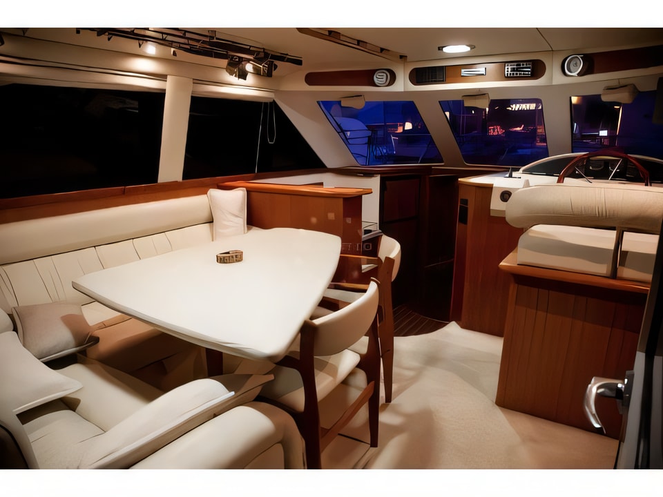 Interior of Riviera 42 motoryacht with 2 cabins Croatia yacht charter