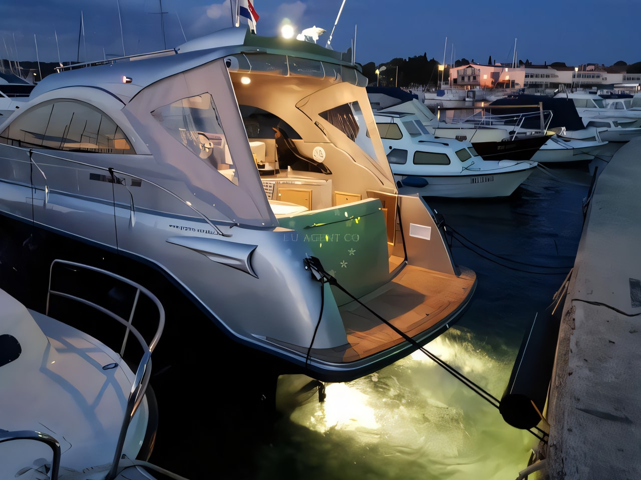 Layout of Mirakul 30 motor boat with 2 cabins Croatia yacht charter