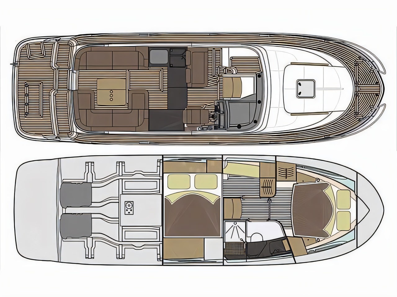 Interior of Marex 360 CC motor boat with 2 cabins Croatia yacht charter