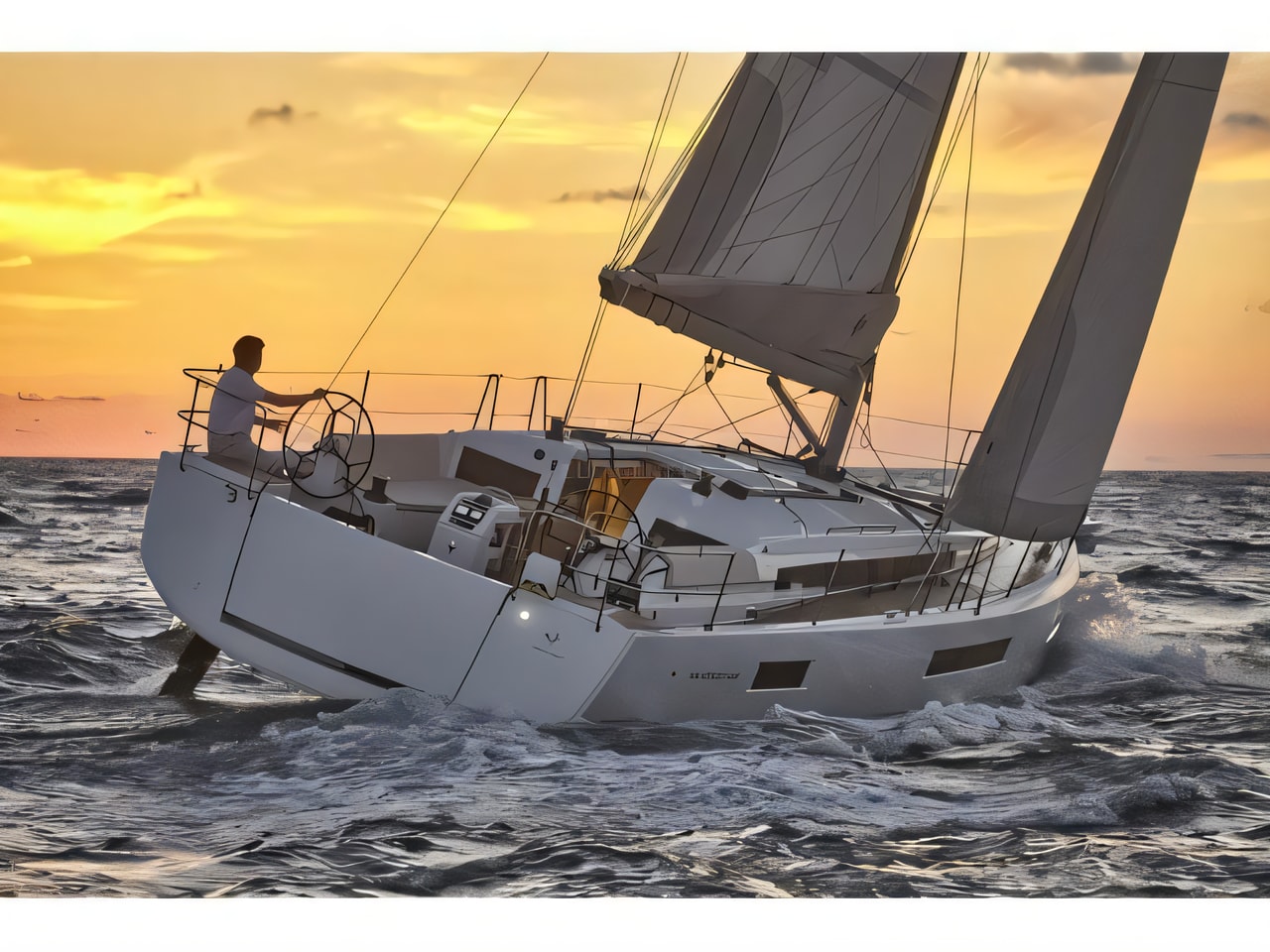 Exterior overview of Sun Odyssey 440 sail boat for charter from Split ACI Marina in the Split sailing area Croatia