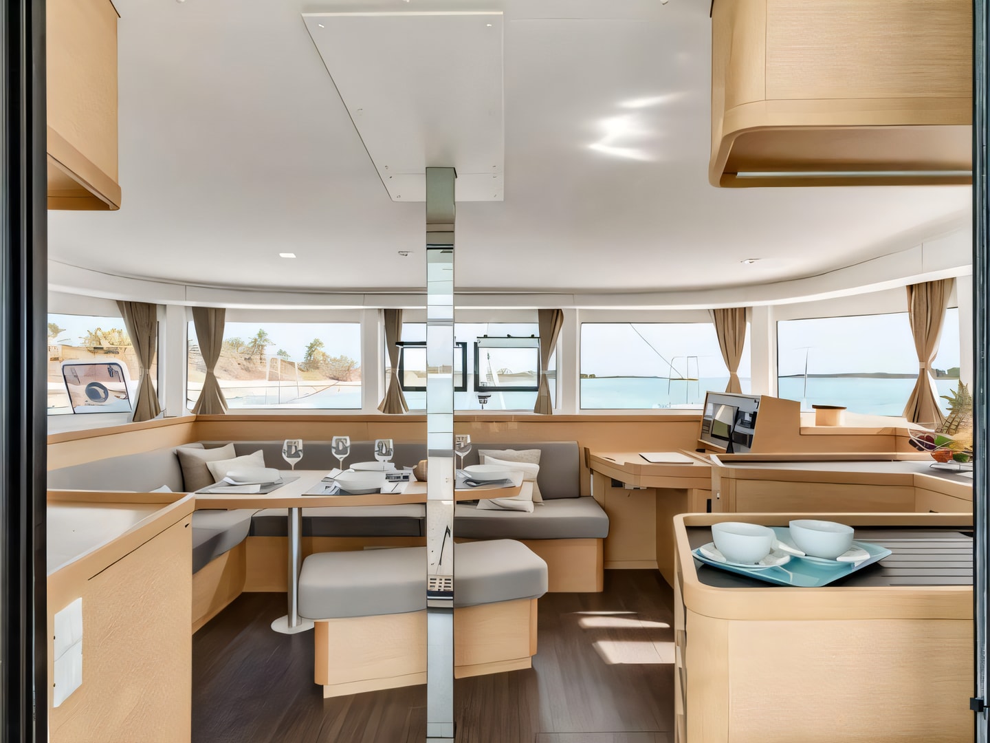 Interior of Lagoon 42 catamaran with 6 cabins Croatia yacht charter