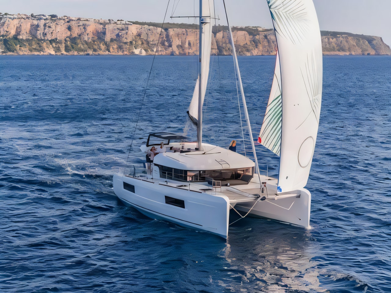 Exterior overview of Lagoon 40 catamaran for charter from Seget Donji Marina Baotic in the Split sailing area Croatia