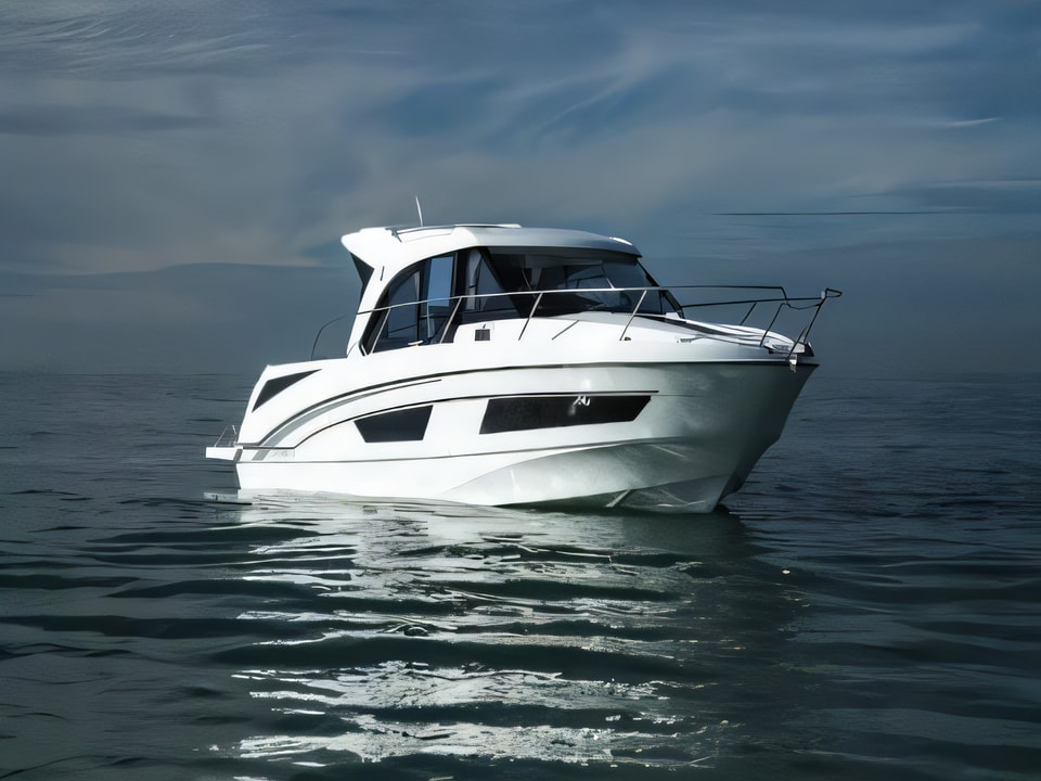 Exterior overview of Antares 9 OB motor boat for charter from Zadar Marina Borik in the Zadar sailing area Croatia