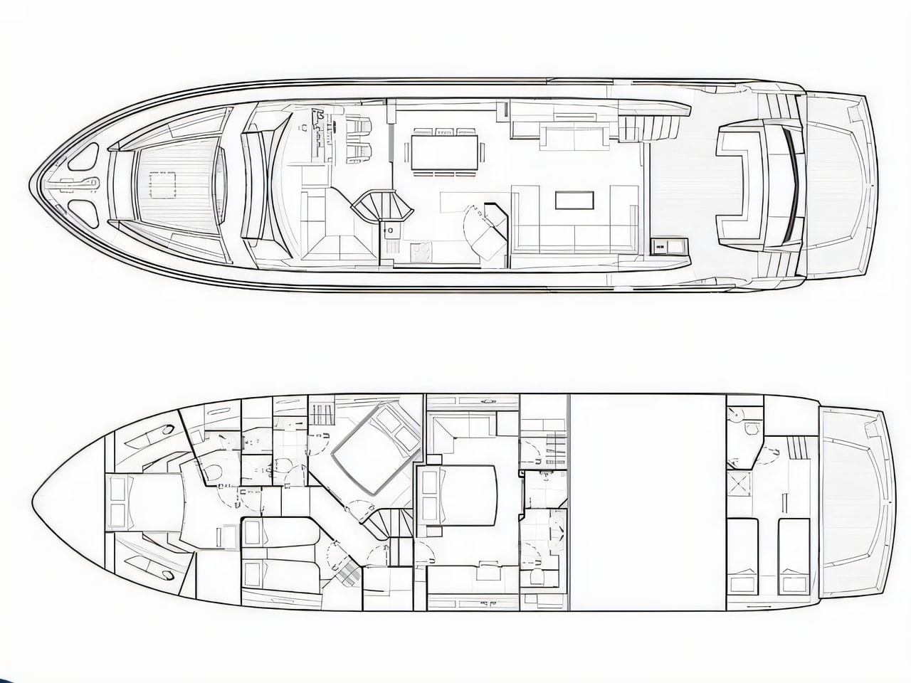 Interior of Sunseeker Manhattan 73 motoryacht with 4 cabins Croatia yacht charter