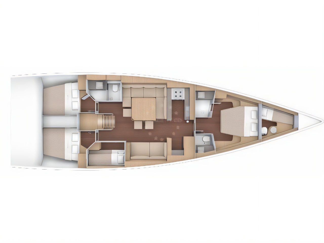 Interior of Dufour 56 Exclusive sail boat with 4 cabins Croatia yacht charter