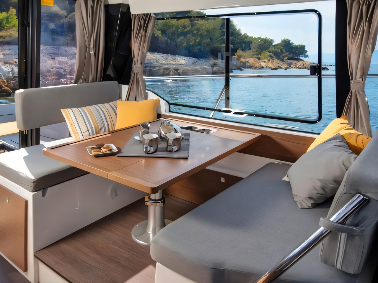 Layout of Merry Fisher 1095 FLY motor boat with 3 cabins Croatia yacht charter