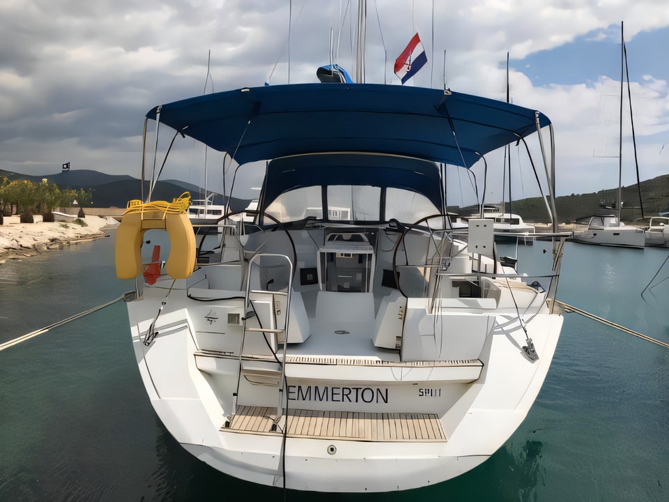 Exterior overview of Jeanneau SO 44i sail boat for charter from Seget Donji Marina Baotic in the Split sailing area Croatia