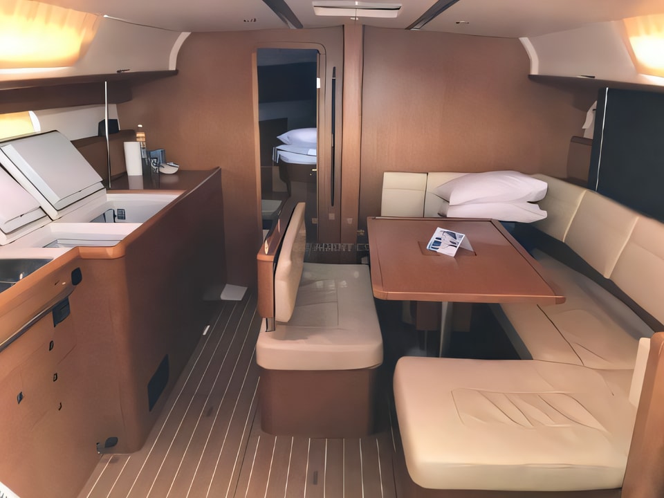 Interior of Jeanneau SO 44i sail boat with 3 cabins Croatia yacht charter