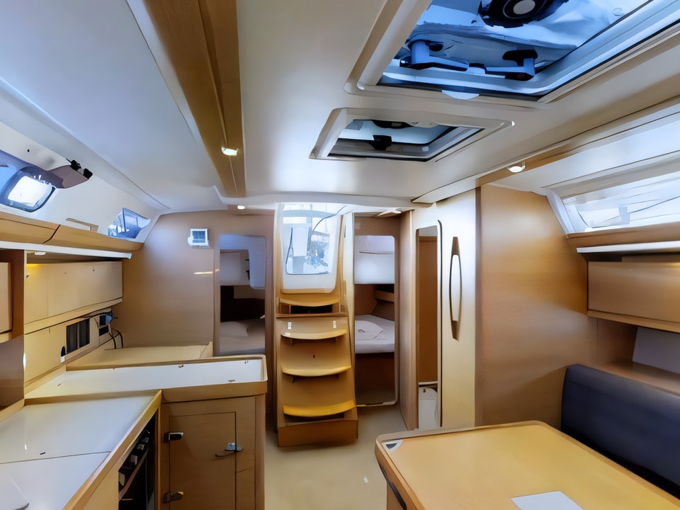 Interior of Dufour 450 Grand Large sail boat with 4 cabins Croatia yacht charter