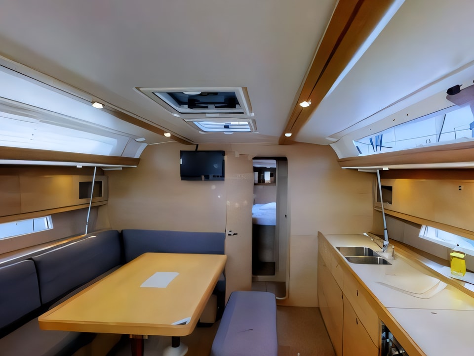Interior of Dufour 450 Grand Large sail boat with 4 cabins Croatia yacht charter