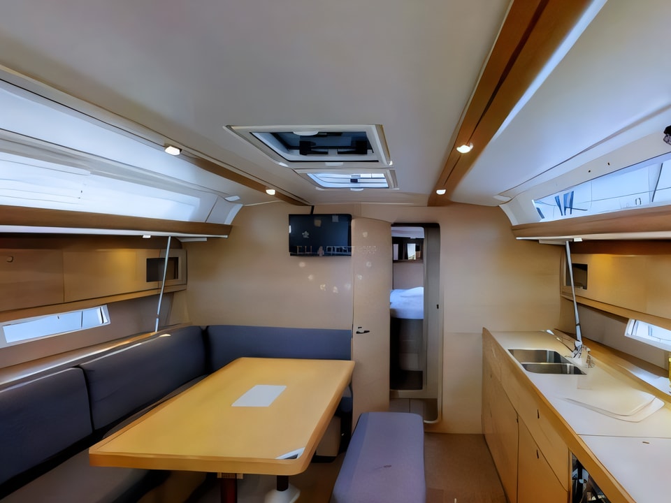 Interior of Dufour 450 Grand Large sail boat with 4 cabins Croatia yacht charter