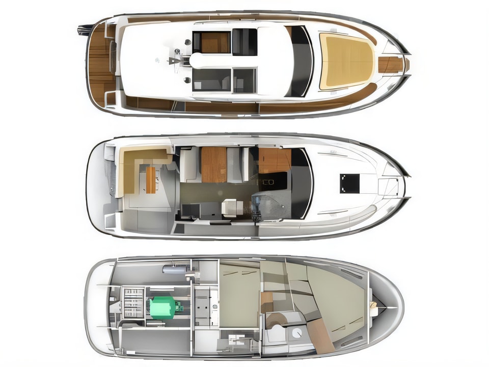 Nimbus 305 Coupe yacht layout 2 cabins Croatia charter