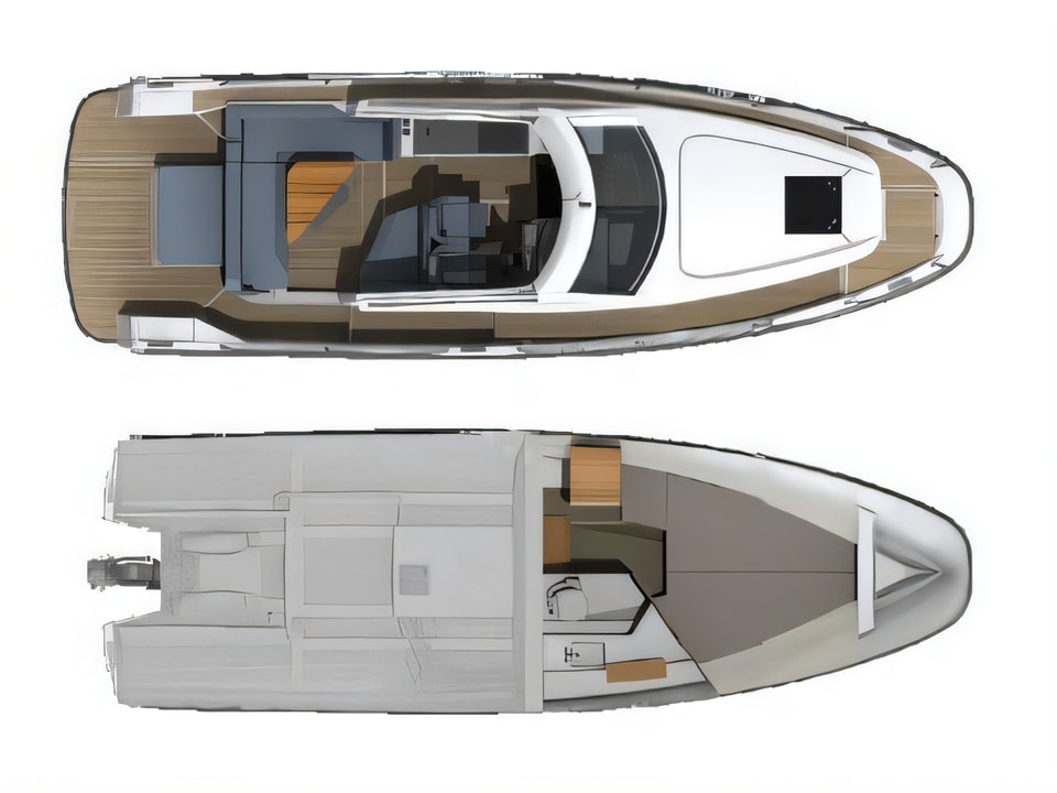 Nimbus Weekender W9 T-Top yacht layout 1 cabins Croatia charter