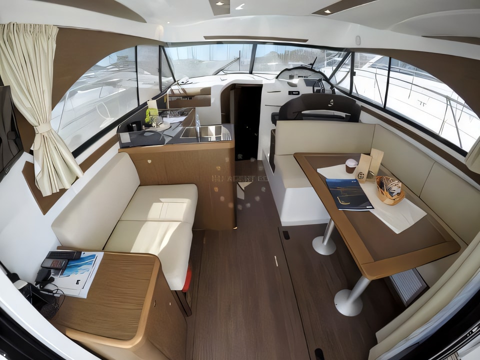 Interior of Antares 36 motor boat with 2 cabins Croatia yacht charter