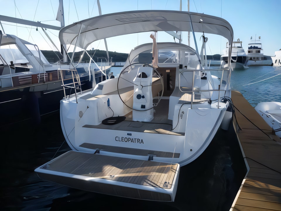 Exterior overview of Bavaria 33 Cruiser sail boat for charter from Sibenik Marina Mandalina in the Sibenik sailing area Croatia