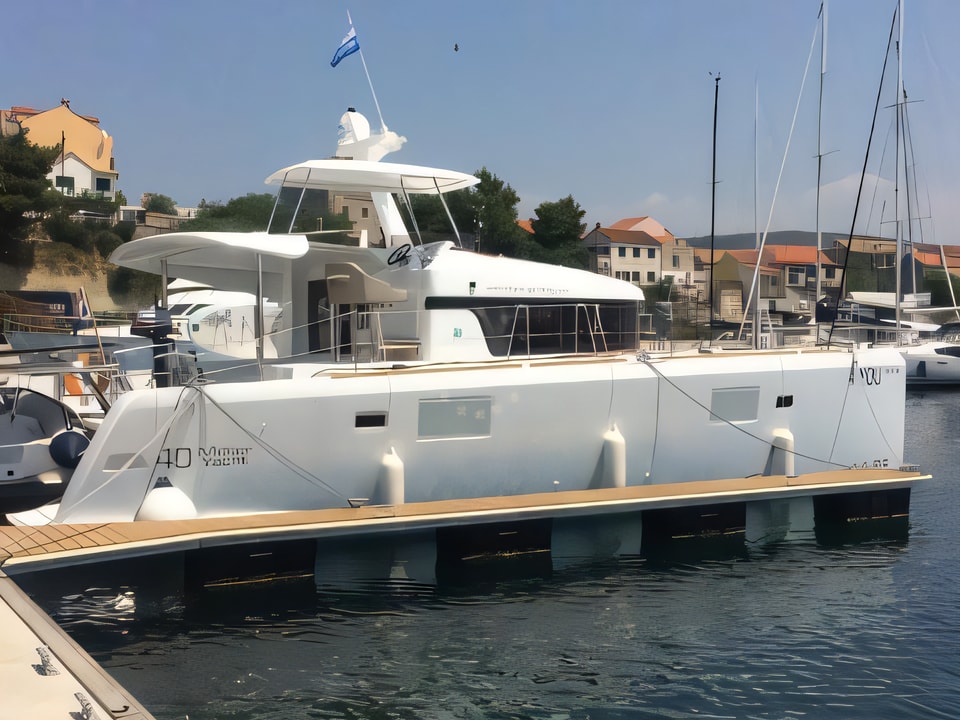 Exterior overview of Lagoon 40 (4+2 cab.) catamaran for charter from Sibenik Marina Mandalina in the Sibenik sailing area Croatia