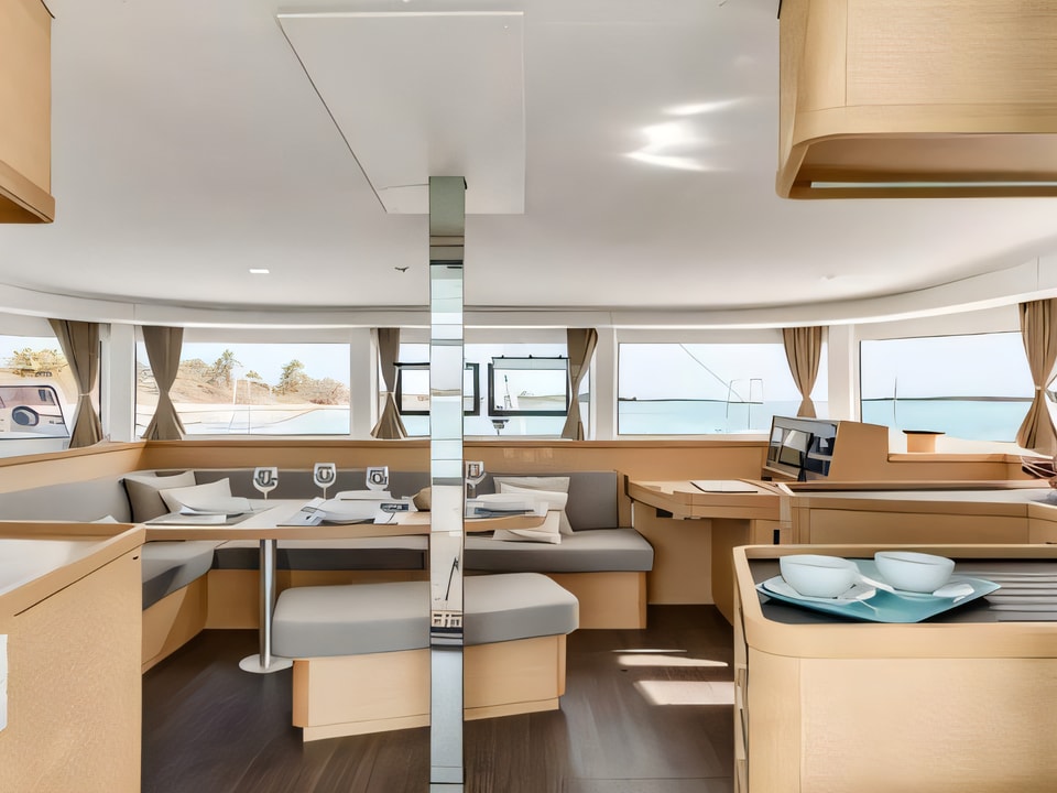 Interior of Lagoon 42 (3+2 cab.) catamaran with 3 cabins Croatia yacht charter