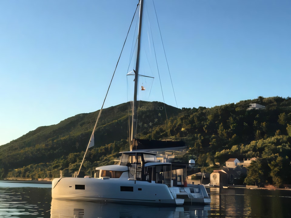 Exterior overview of Lagoon 42 (3+2 cab.) catamaran for charter from Sibenik Marina Mandalina in the Sibenik sailing area Croatia