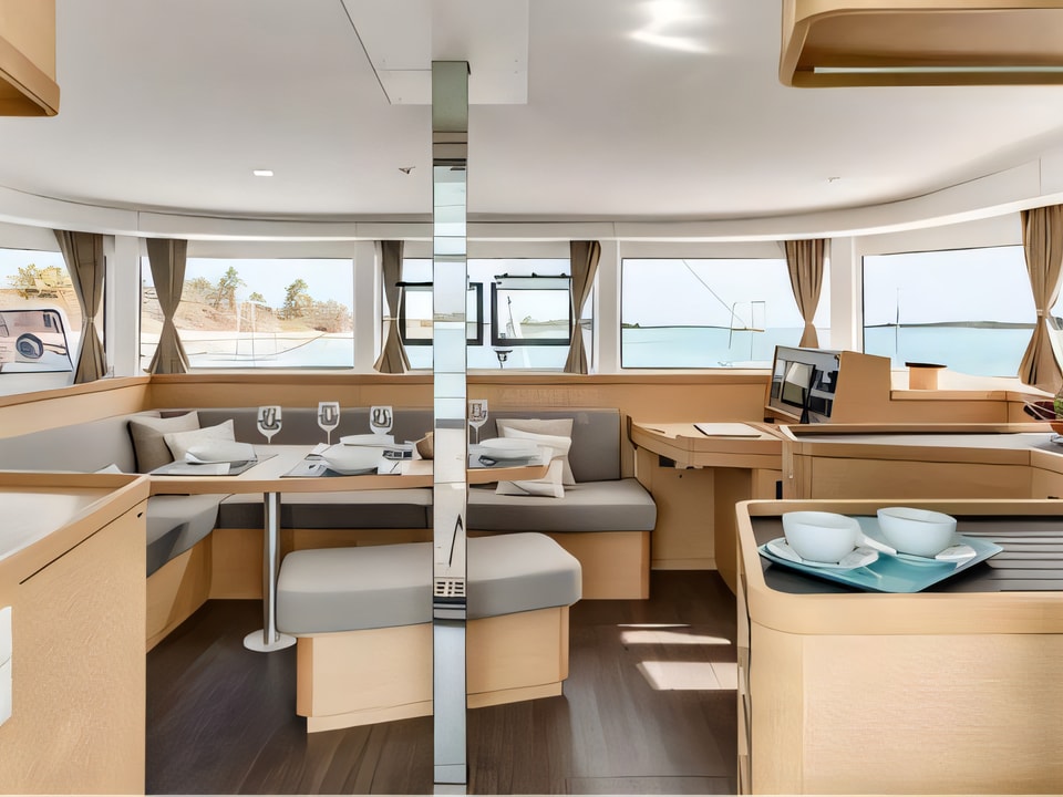 Interior of Lagoon 42 (4+2 cab) catamaran with 4 cabins Croatia yacht charter