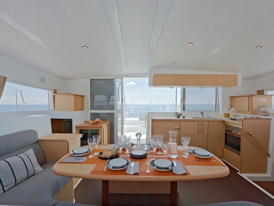 Interior of Lagoon 421 (4+1 cab.) catamaran with 4 cabins Croatia yacht charter