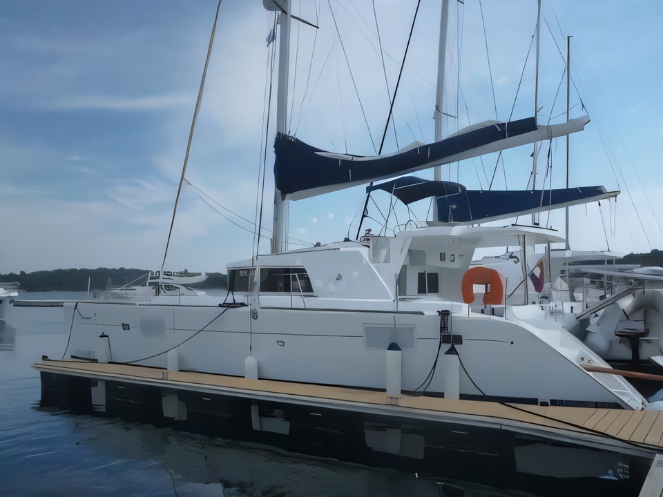 Exterior overview of Lagoon 440 (4+2 cab.) catamaran for charter from Sibenik Marina Mandalina in the Sibenik sailing area Croatia