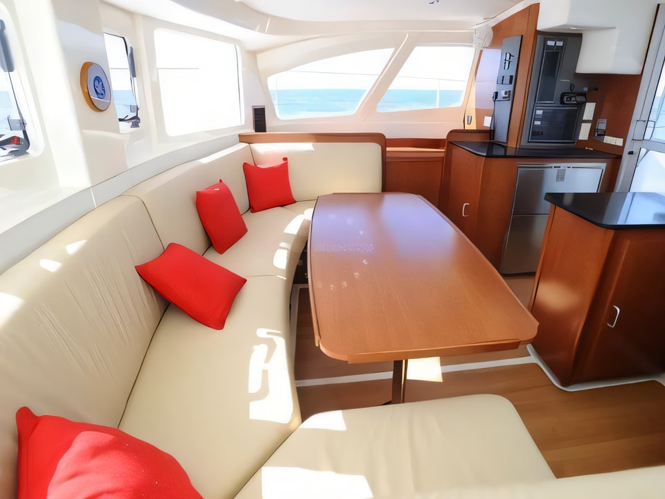 Interior of Leopard 39 PC (4+2 cab.) power catamaran with 4 cabins Croatia yacht charter