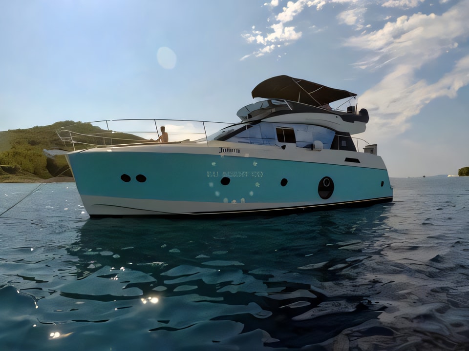 Exterior overview of Monte Carlo 5 (3+1 cab.) motoryacht for charter from Sibenik Marina Mandalina in the Sibenik sailing area Croatia
