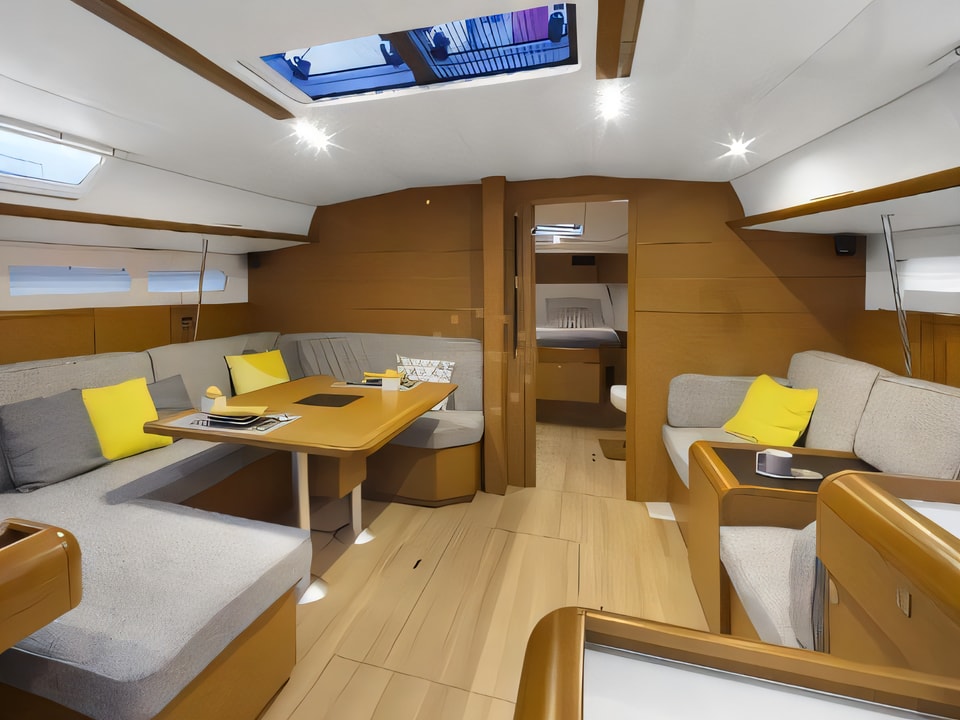 Interior of Sun Odyssey 519 sail boat with 5 cabins Croatia yacht charter