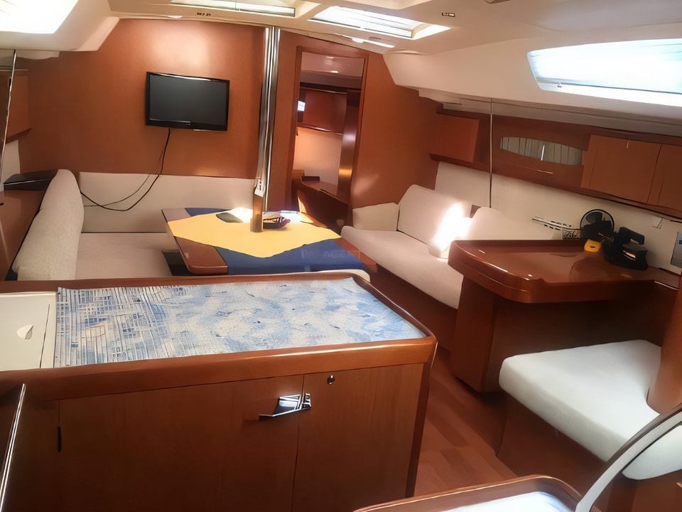 Interior of Oceanis 46 sail boat with 3 cabins Croatia yacht charter