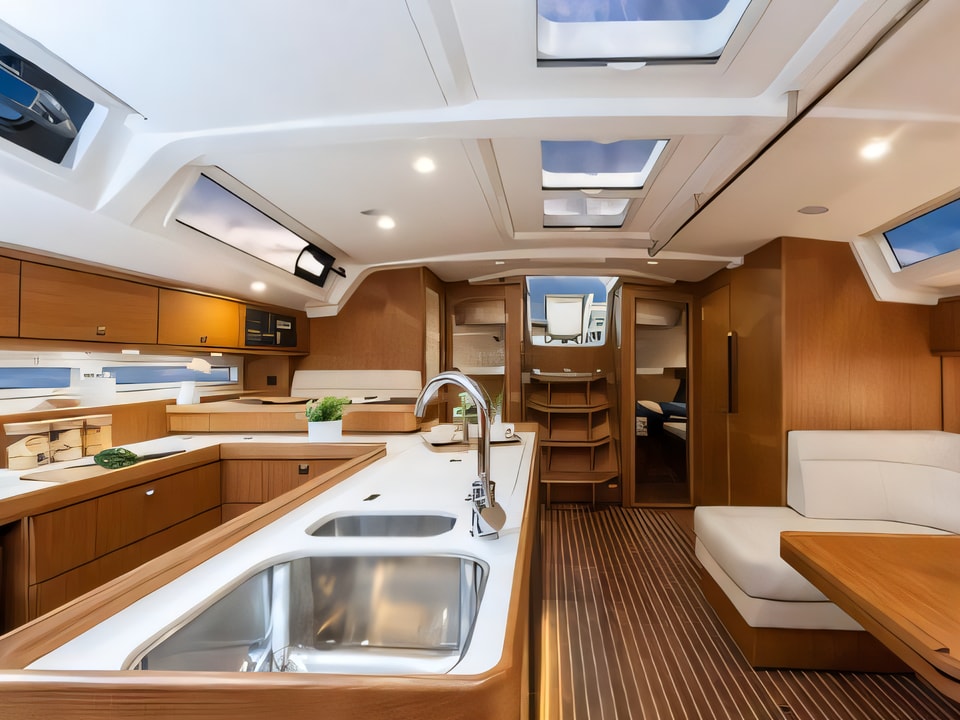 Interior of Bavaria Cruiser 46 sail boat with 4 cabins Croatia yacht charter