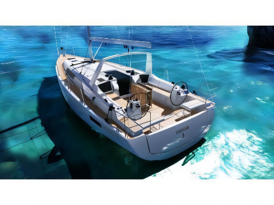 Interior of Oceanis 41.1 sail boat with 3 cabins Croatia yacht charter