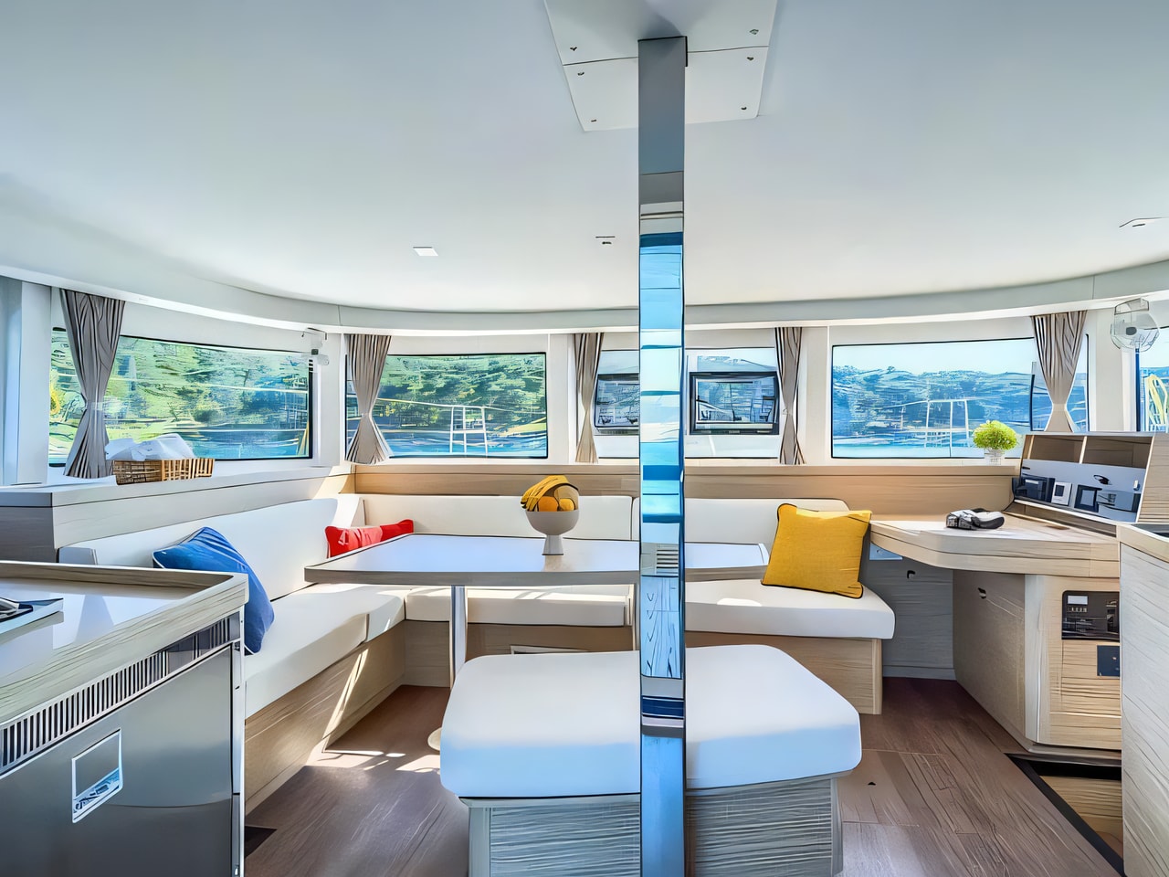Layout of Lagoon 42 catamaran with 6 cabins Croatia yacht charter