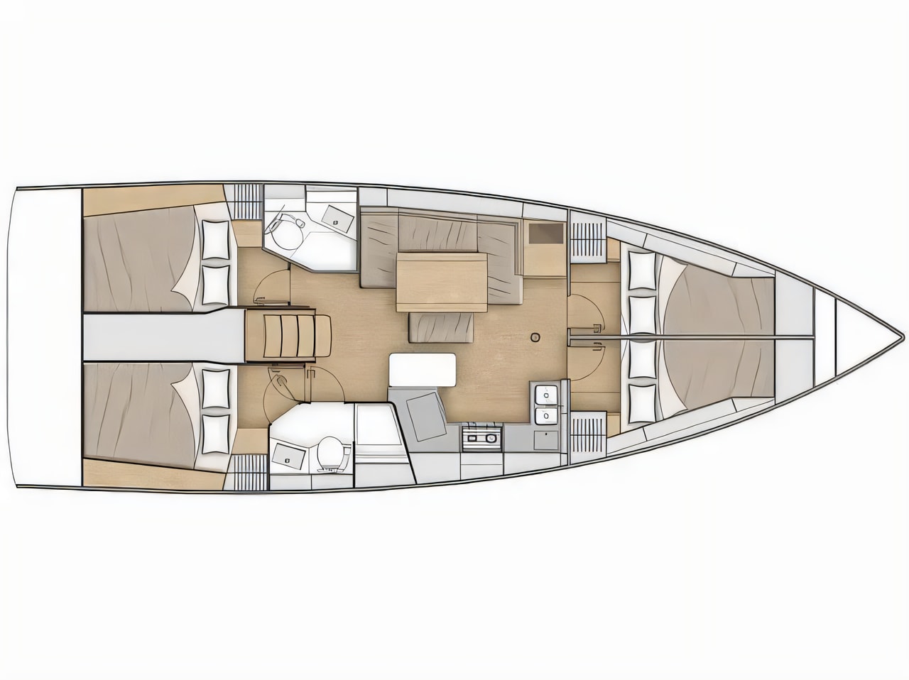 Interior of Beneteau Oceanis 40.1 sail boat with 4 cabins Croatia yacht charter