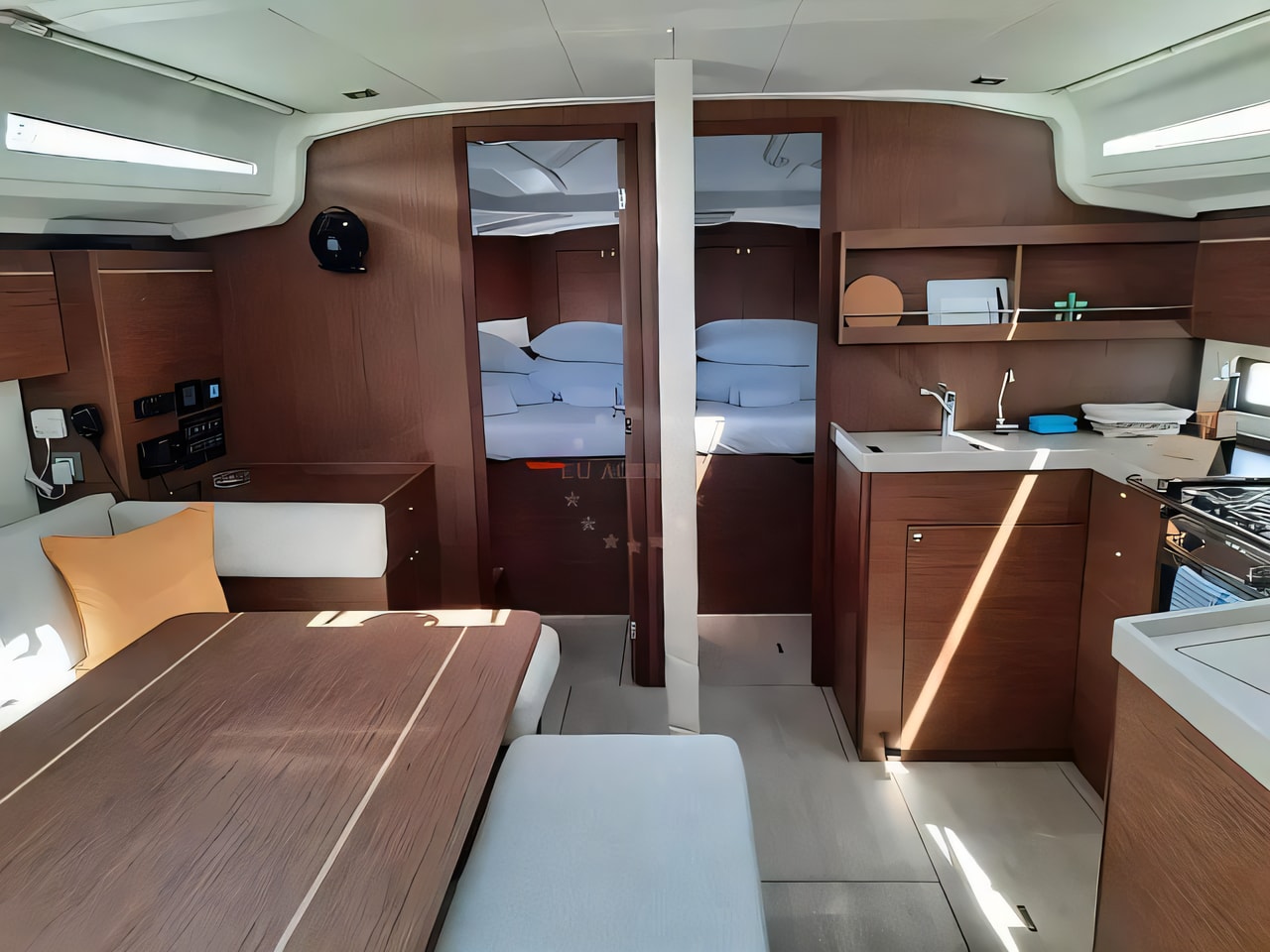 Layout of Beneteau Oceanis 40.1 sail boat with 4 cabins Croatia yacht charter