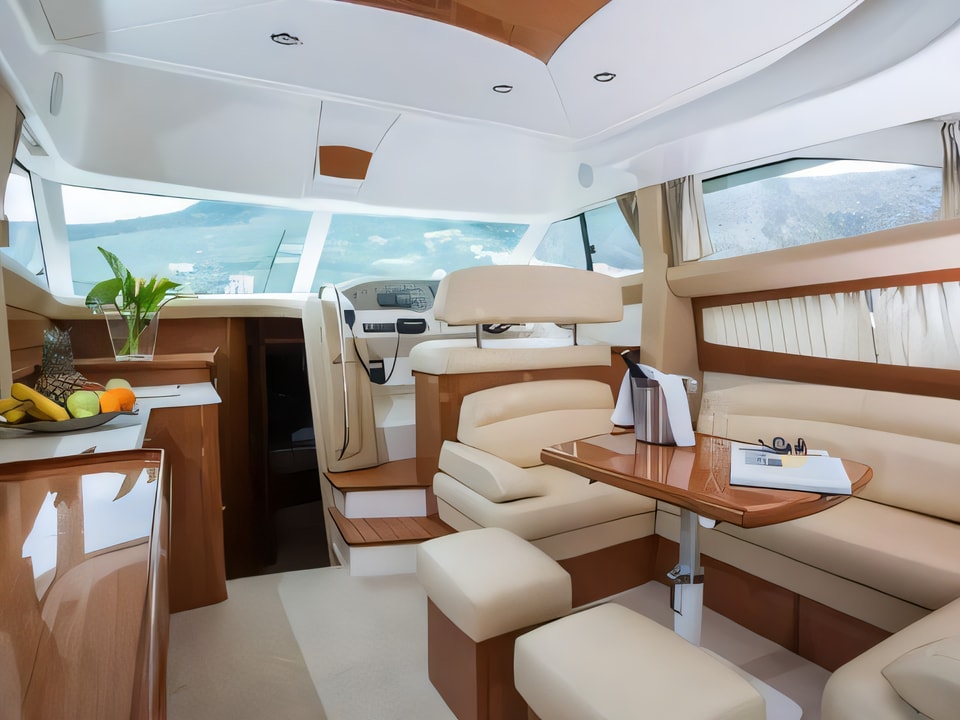 Interior of Prestige 42 motor boat with 3 cabins Croatia yacht charter