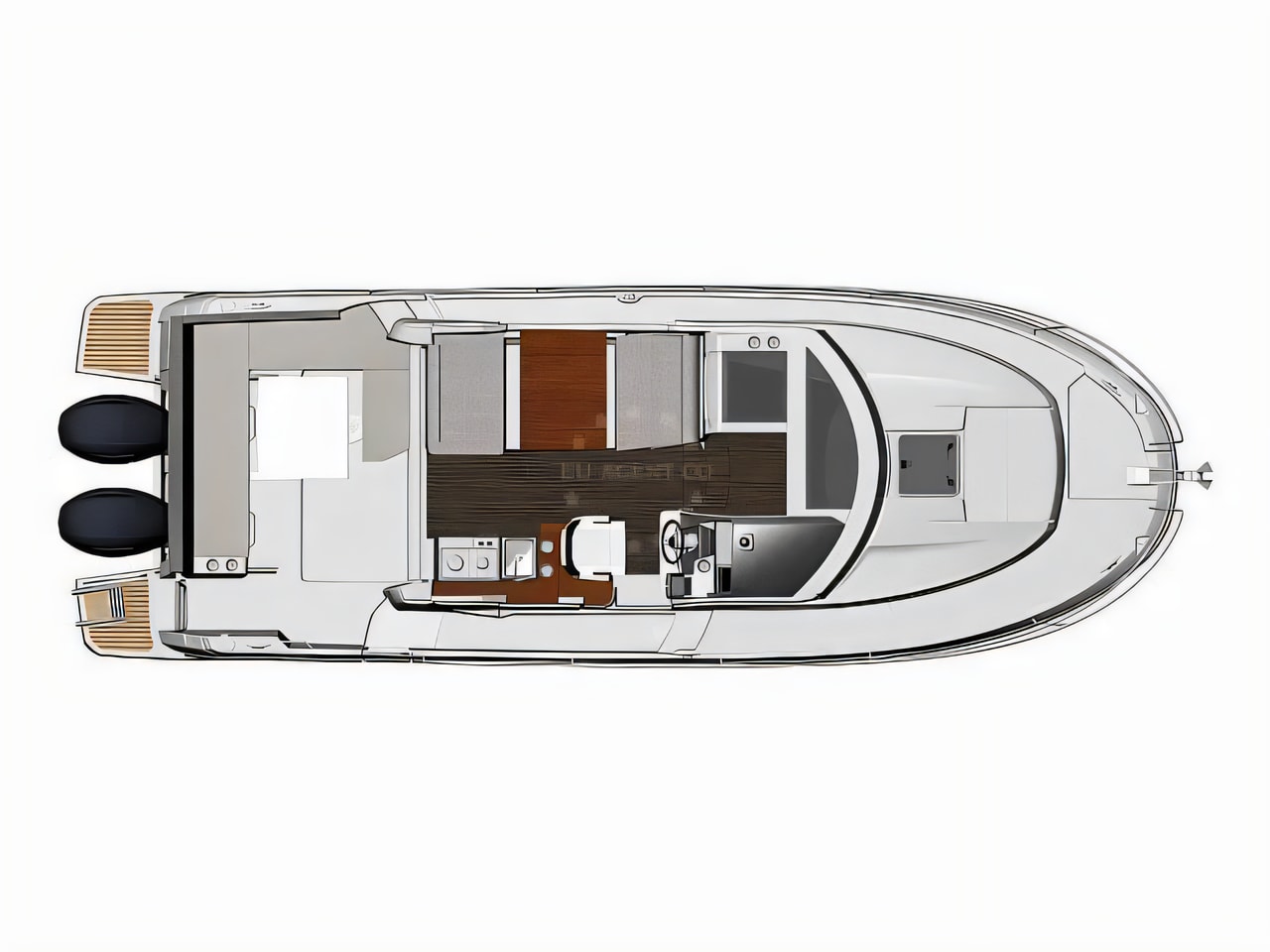Interior of Merry Fisher 895 motor boat with 2 cabins Croatia yacht charter