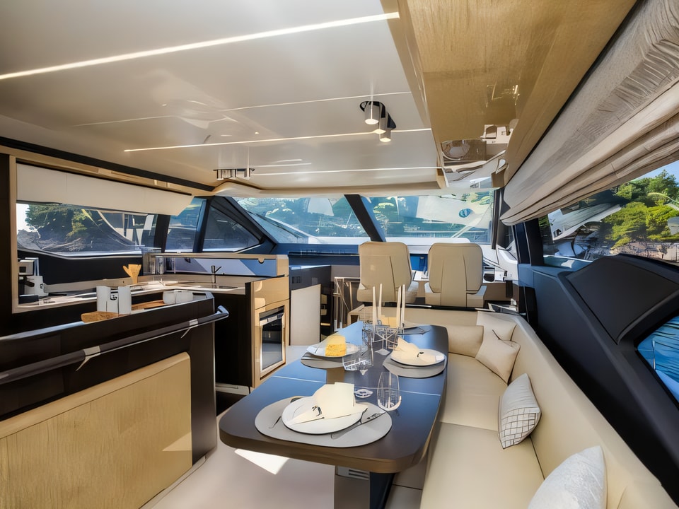 Interior of Azimut 66 motoryacht with 5 cabins Croatia yacht charter