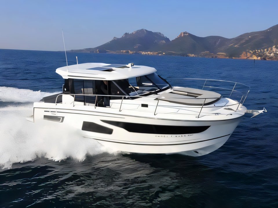 Exterior overview of Merry Fisher 1095 motor boat for charter from Zadar Marina Zadar in the Zadar sailing area Croatia