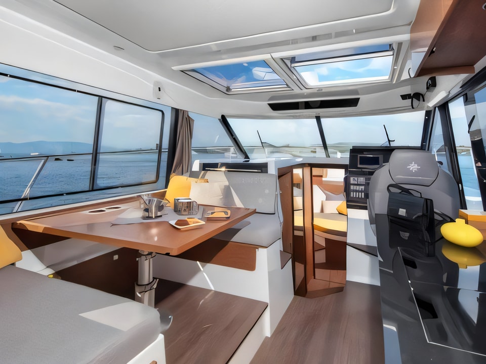 Interior of Merry Fisher 1095 motor boat with 3 cabins Croatia yacht charter