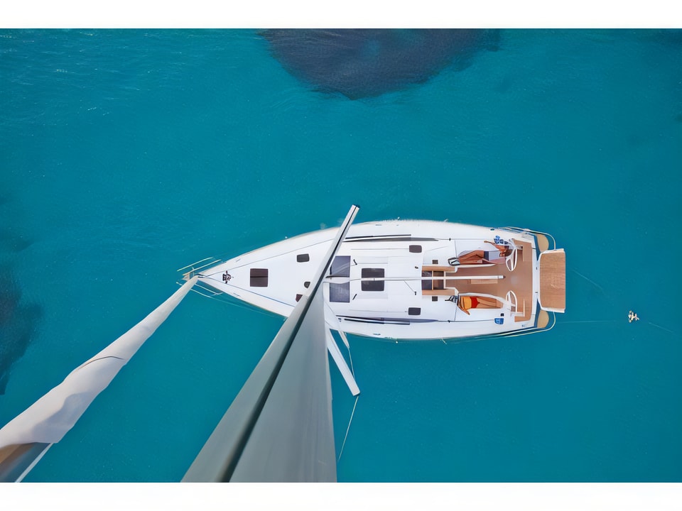 Exterior overview of Elan 40 Impression sail boat for charter from Biograd Kornati in the Zadar sailing area Croatia