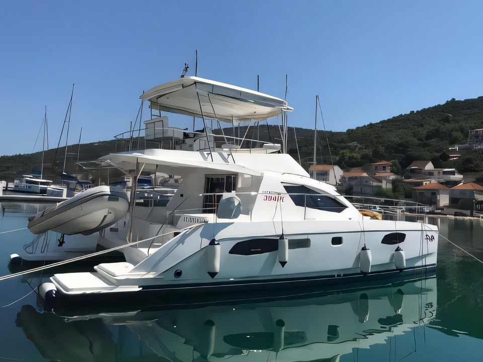 Exterior overview of Leopard 39 PC power catamaran for charter from Sibenik Marina Mandalina in the Sibenik sailing area Croatia