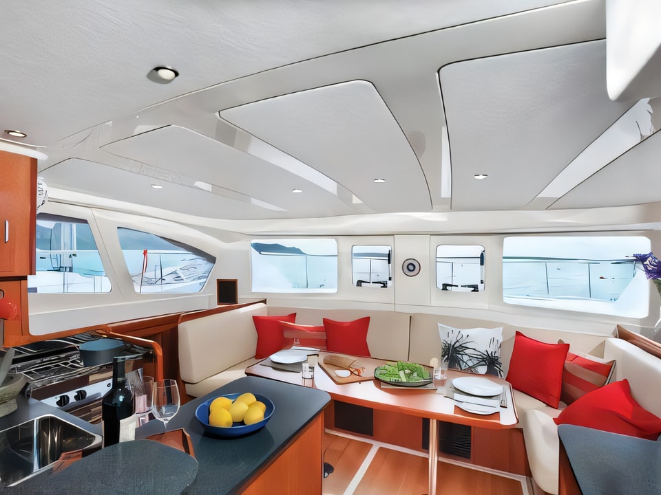 Interior of Leopard 39 PC power catamaran with 4 cabins Croatia yacht charter