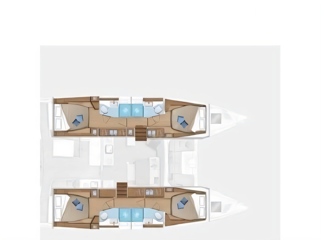 Interior of Lagoon 46 Fly catamaran with 6 cabins Croatia yacht charter