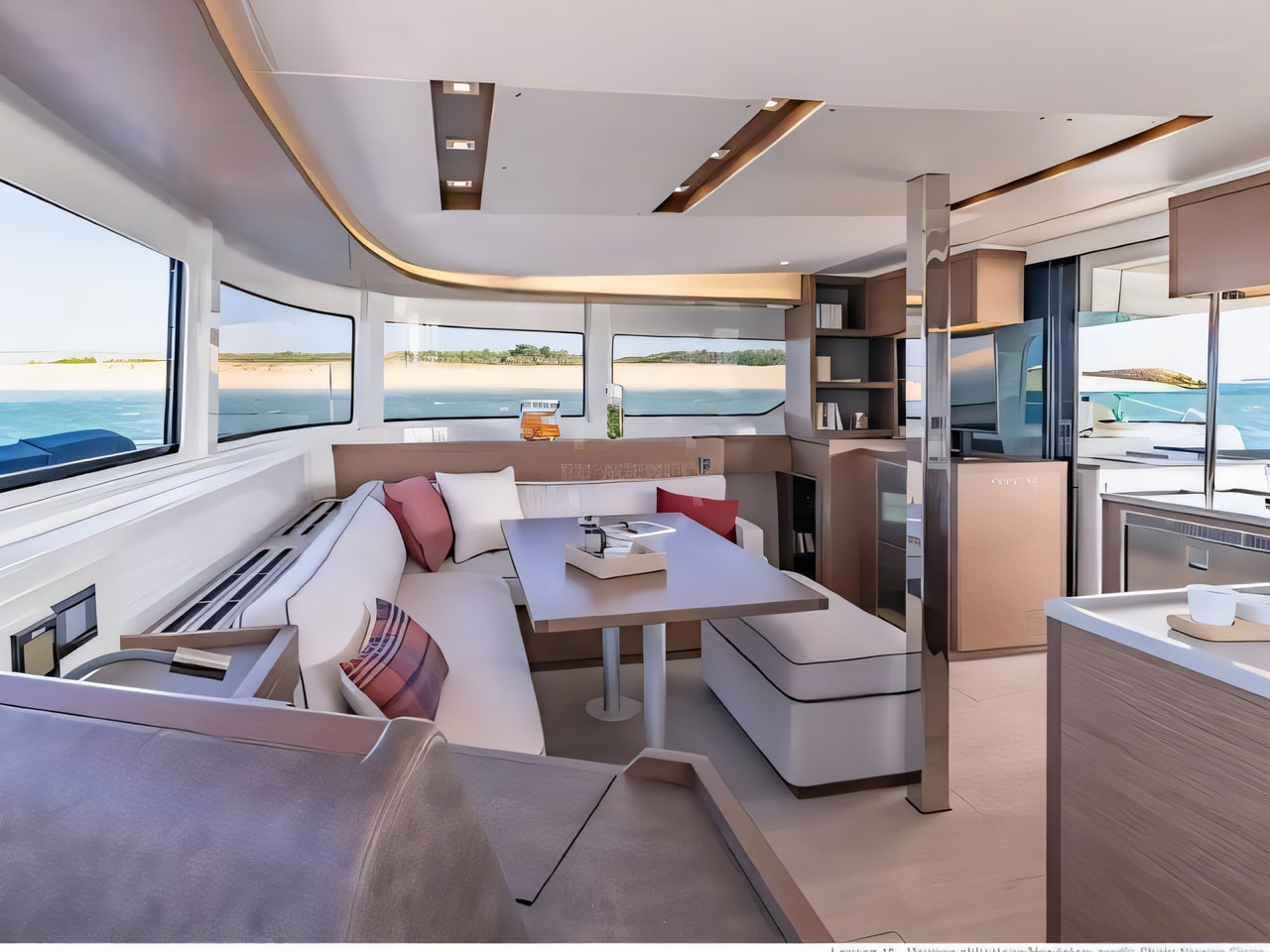 Layout of Lagoon 46 Fly catamaran with 6 cabins Croatia yacht charter