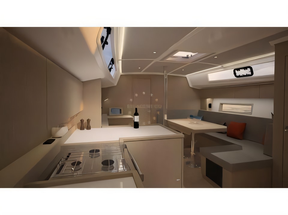 Interior of Bavaria C42 sail boat with 3 cabins Croatia yacht charter