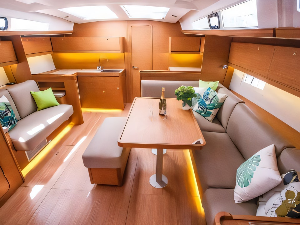 Interior of Dufour 460 Grand Large sail boat with 3 cabins Croatia yacht charter